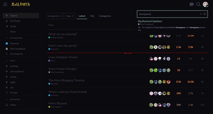 Example of main screen.
